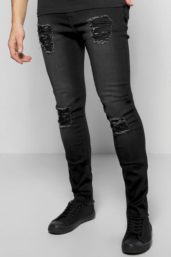 Stretch Skinny Fit Destroyed Jeans